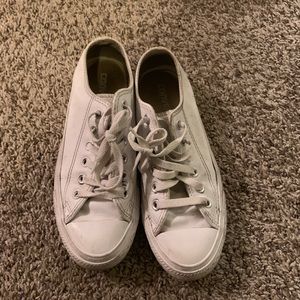 All White Leather Converse
